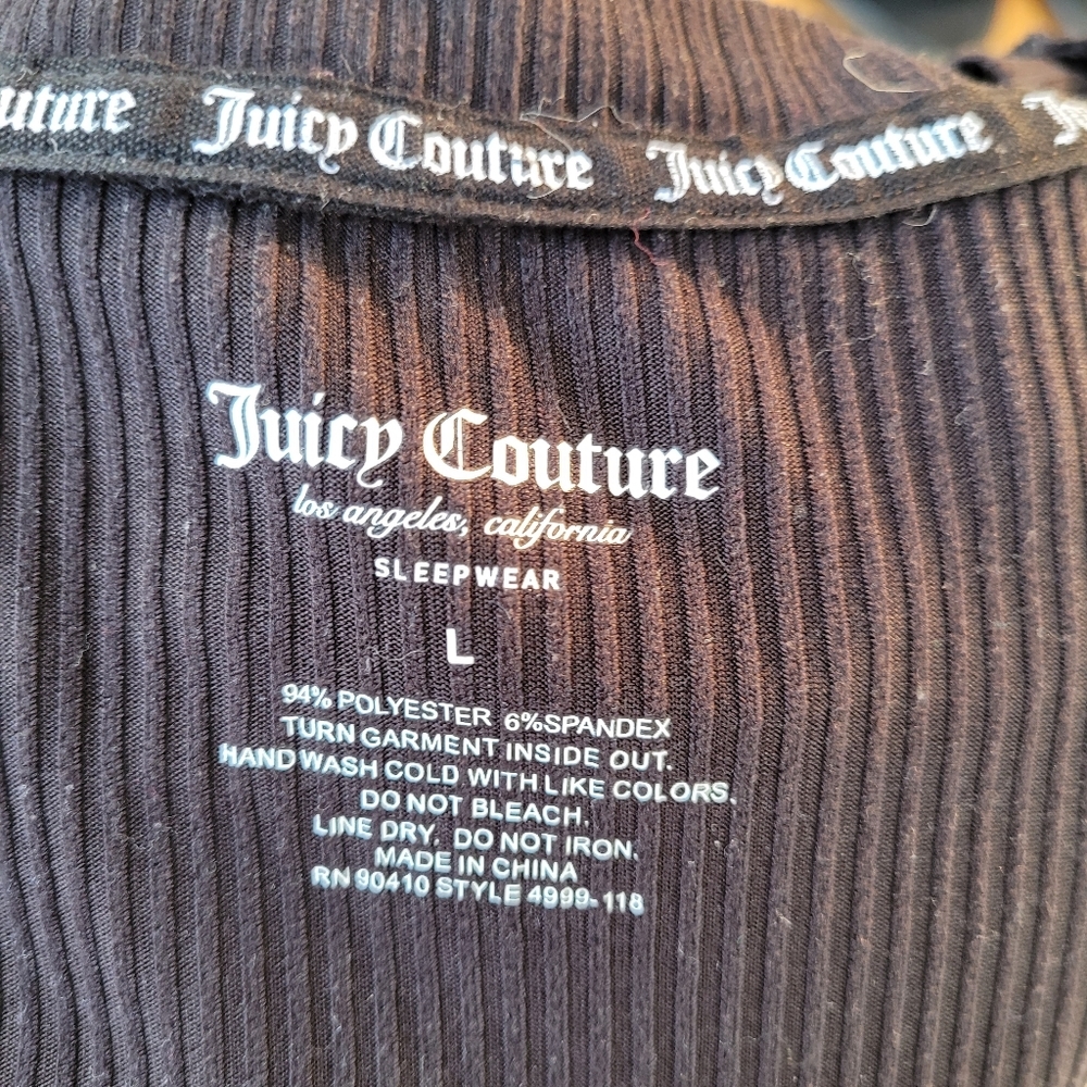 Juicy Couture Sleepwear Women's Black Top Sz L - Picture 3 of 4